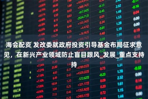 海会配资 发改委就政府投资引导基金布局征求意见，在新兴产业领域防止盲目跟风_发展_重点支持